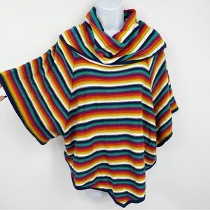 Vintage Y2K Style New Directions Rainbow Mock Neck Sweater Size Medium Boho